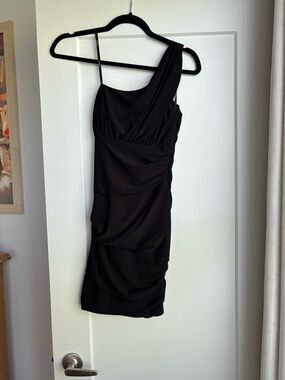 Black One-Shoulder Women's Dress - Elegant Cocktail Style